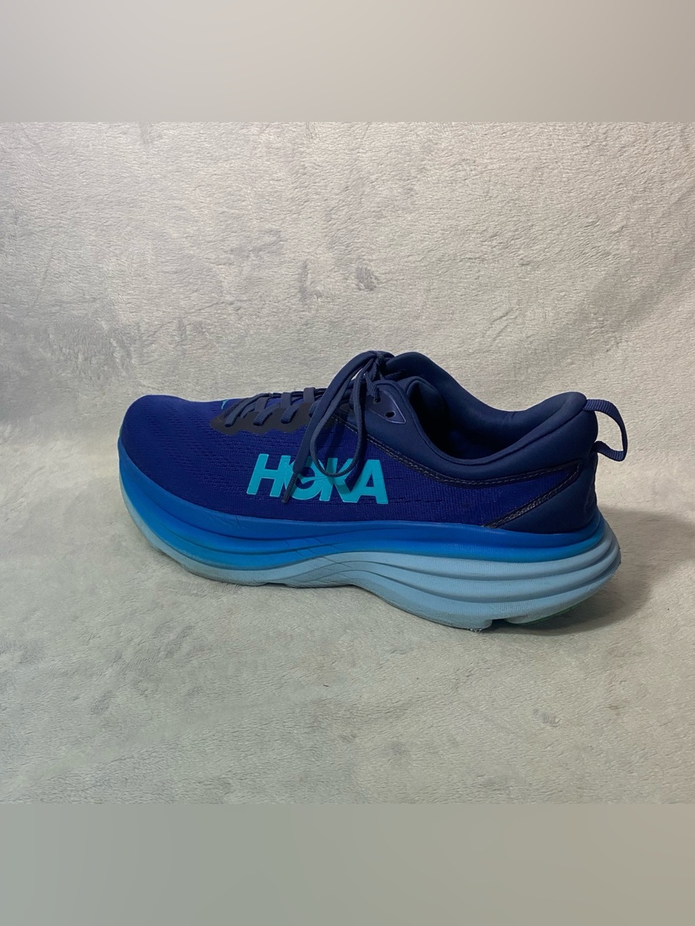 Hoka Men’s One Bondi 8 Bellwether Dark Blue Evening Sky Running Shoes Size 12.5D